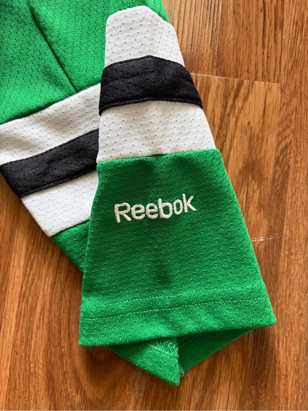 Reebok Green, White & Black Dallas Stars Hockey Jersey